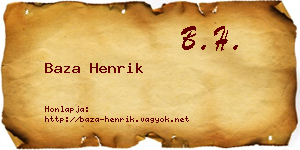 Baza Henrik névjegykártya